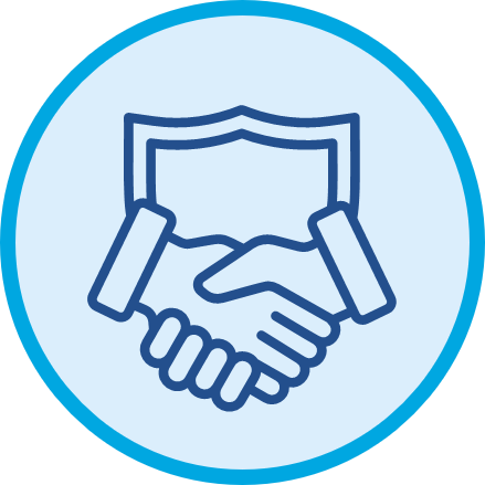 hand shaking in from of a badge